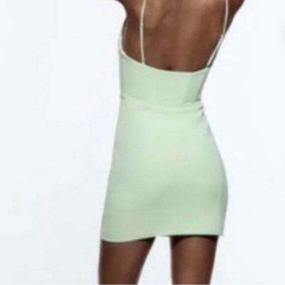 Mint Green Lace-Up Dress - Picture 2 of 9